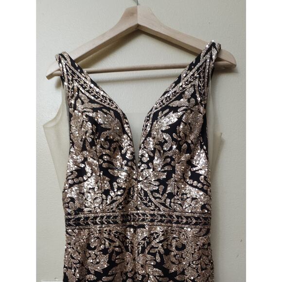 MAY QUEEN Couture Glitter Mermaid Maxi Dress Fantastic Size 10 NOWT - Picture 4 of 7